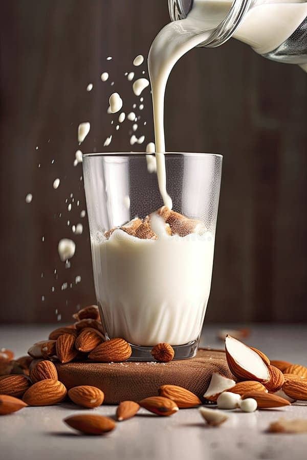 Fresh almond milk for skin nourishment