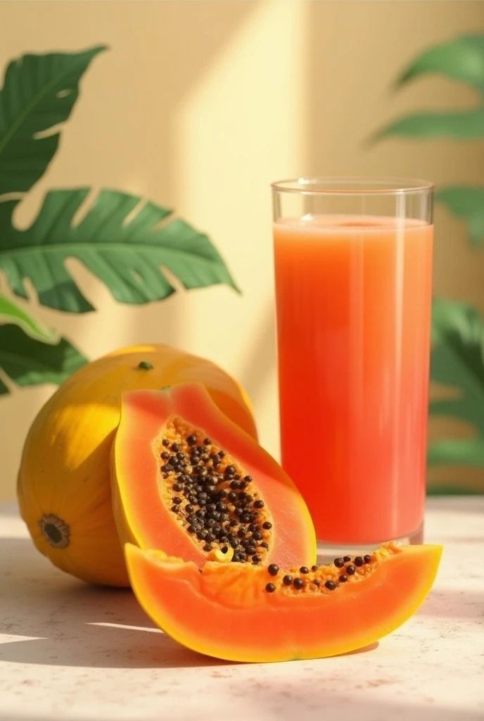 Fresh papaya juice for skin health